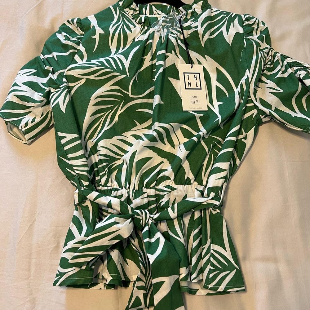 THML Green printed Womens top